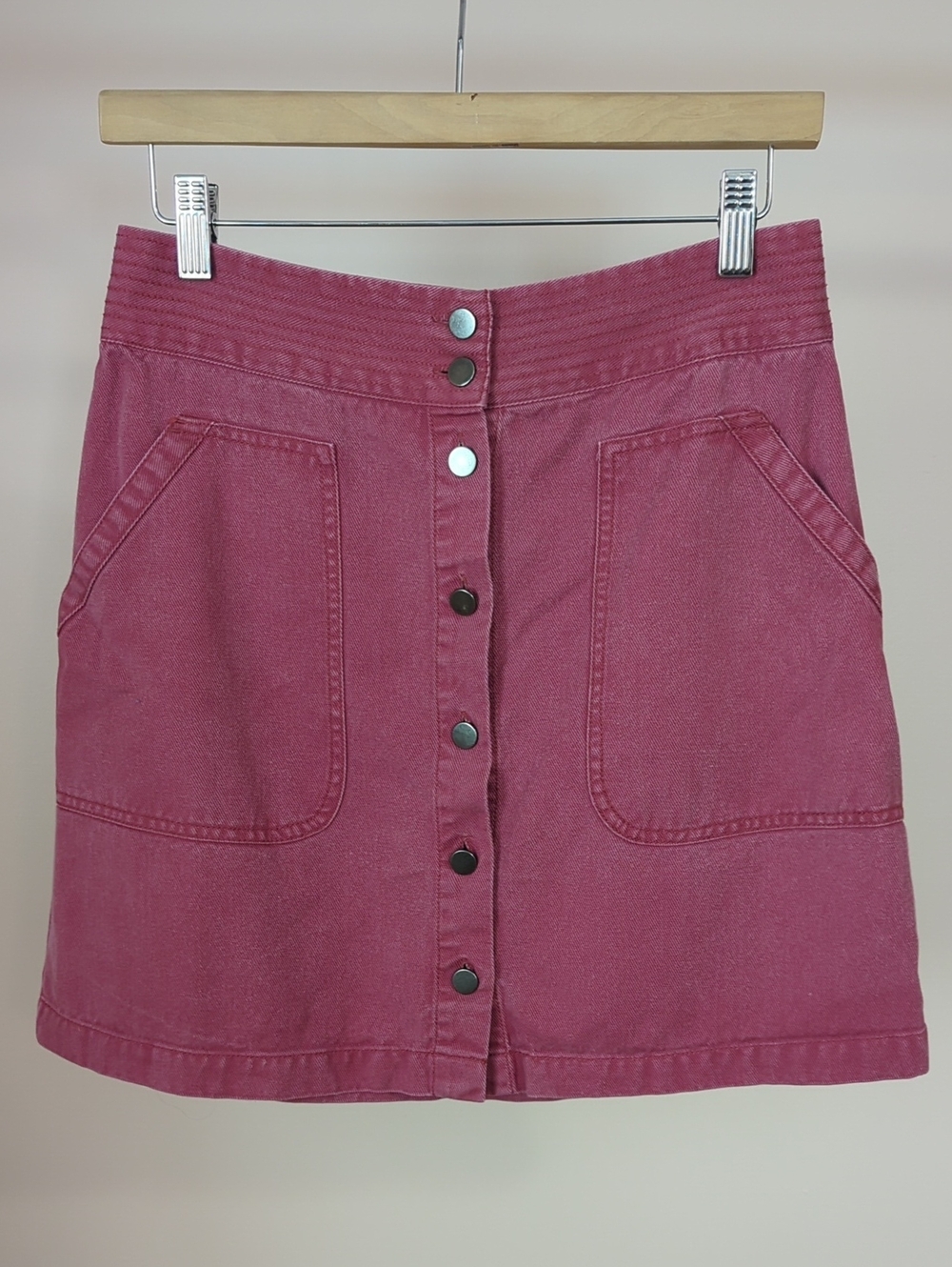 Pink Button-Front Women's Skirt